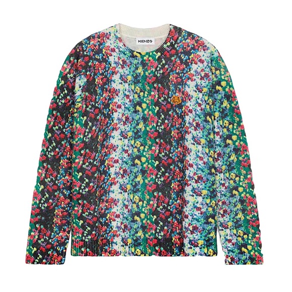 Kenzo Men's Blurred Flowers Wool Jumper Sweater - Picture 1 of 4